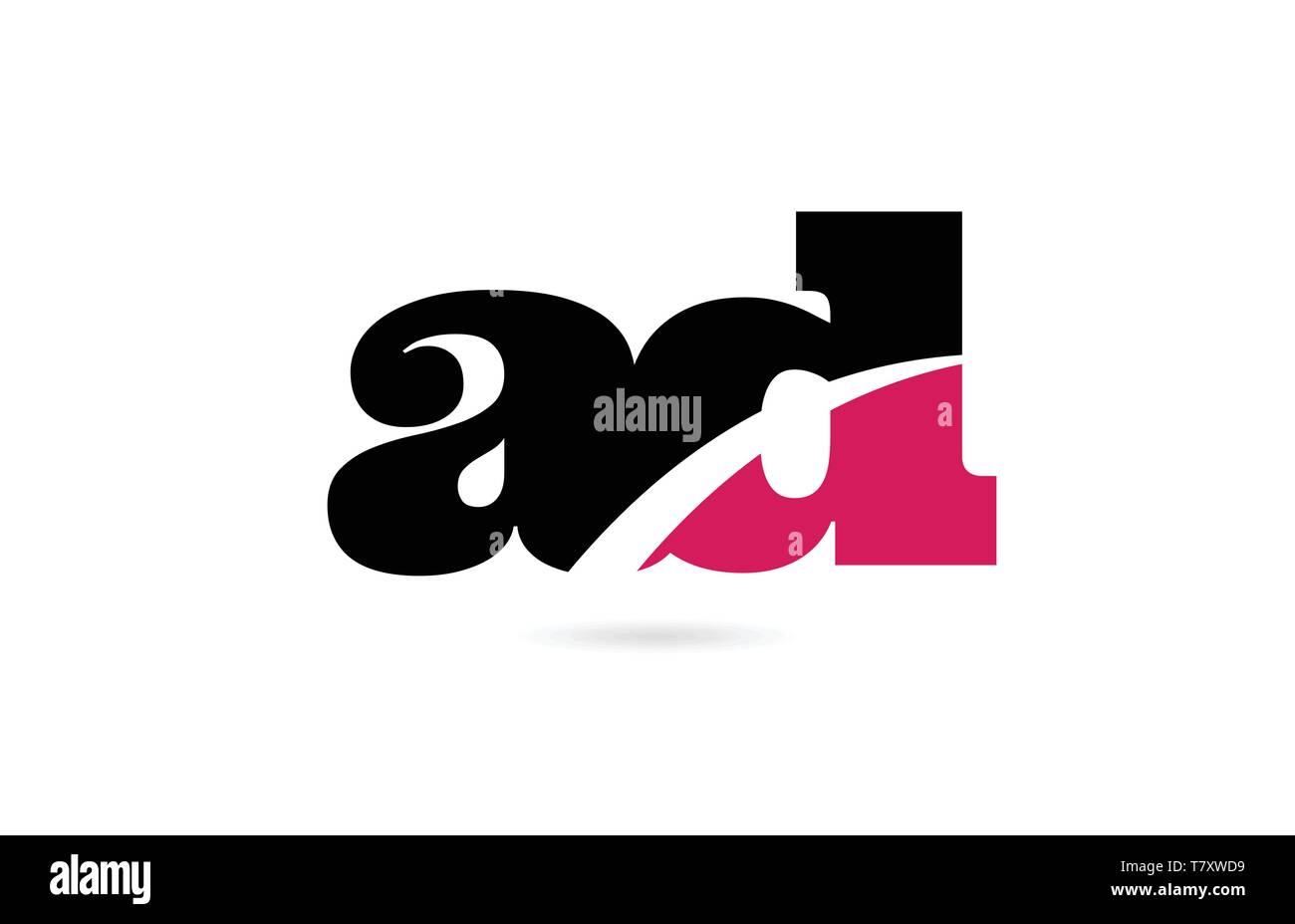 Une annonce d'alphabet rose et noir combinaison de lettres approprié comme une icône logo design pour une société ou entreprise Illustration de Vecteur