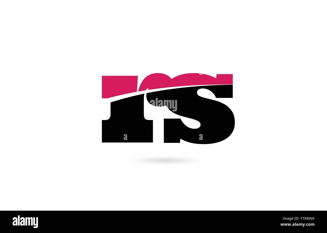 Rs r s rose et noir lettre alphabet combinaison approprié comme une icône logo design pour une société ou entreprise Illustration de Vecteur