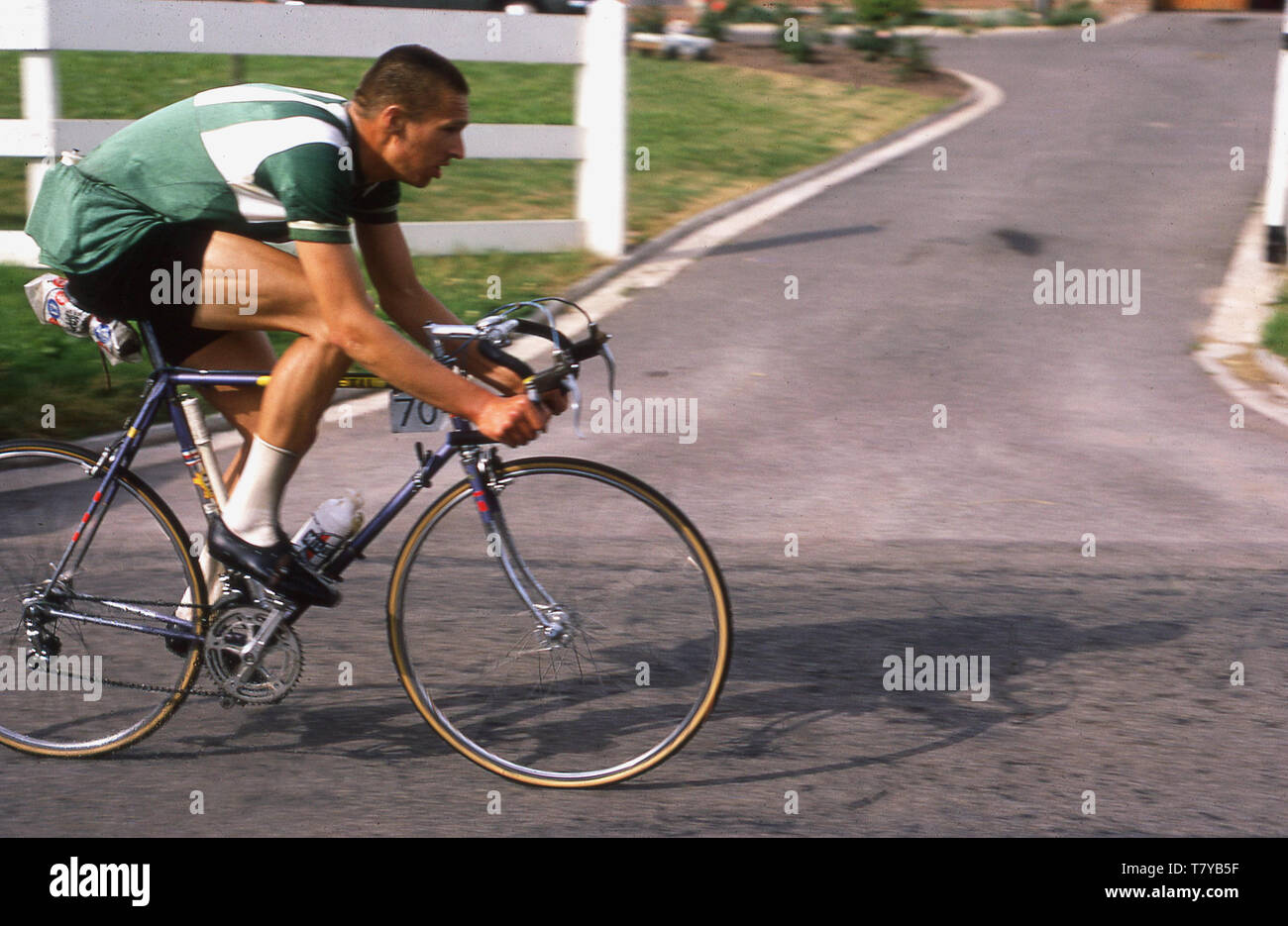 1969 photo historique montrant un cycliste Anglais Roy Cromack