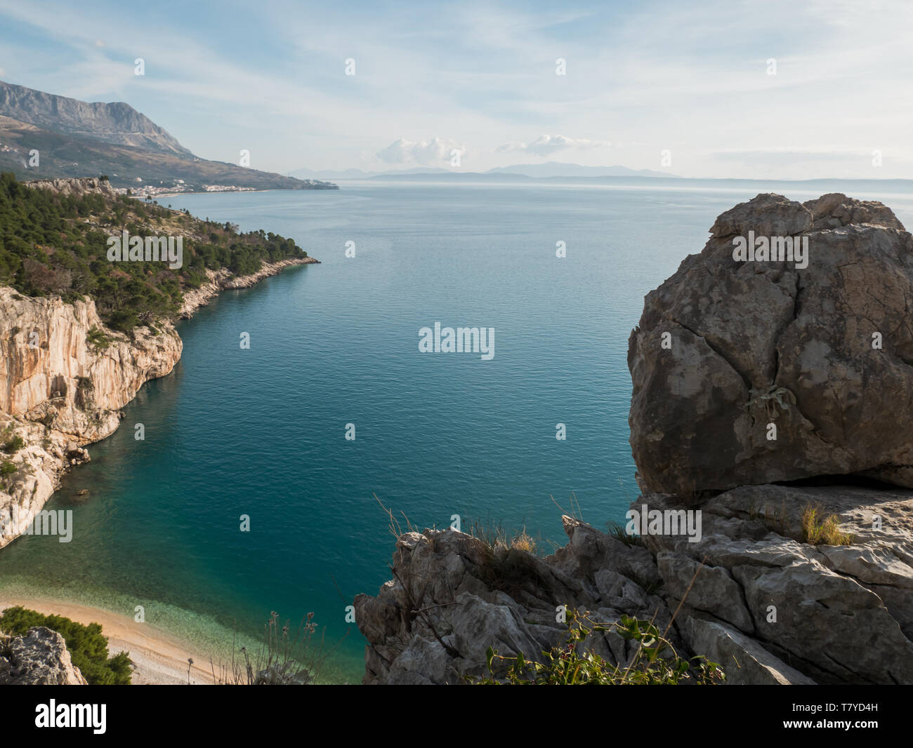 Paysage sur la mer Adriatique, célèbre plage cachée Nugal Banque D'Images
