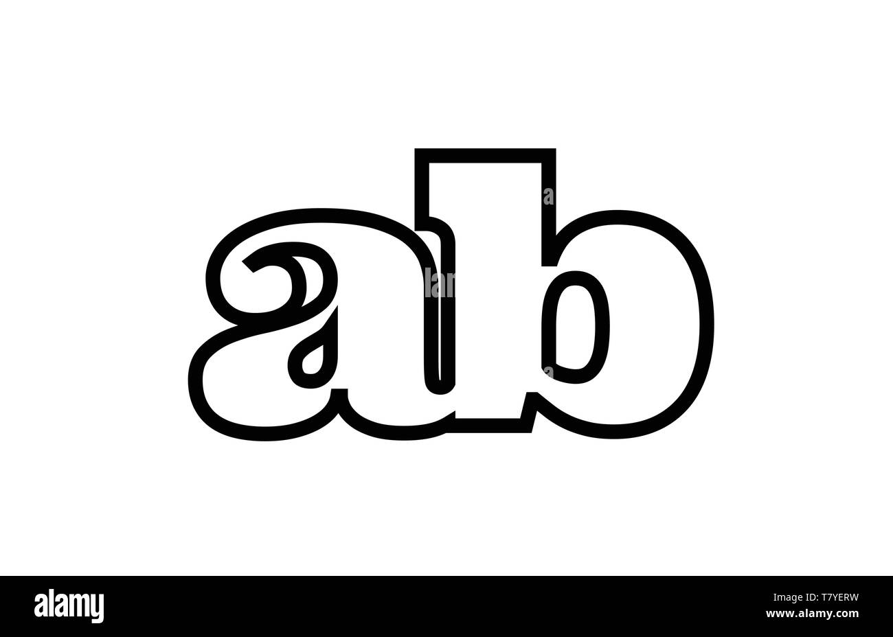 Connecté ou rejoint ab a b black lettre alphabet combinaison approprié comme une icône logo design pour une société ou entreprise Illustration de Vecteur