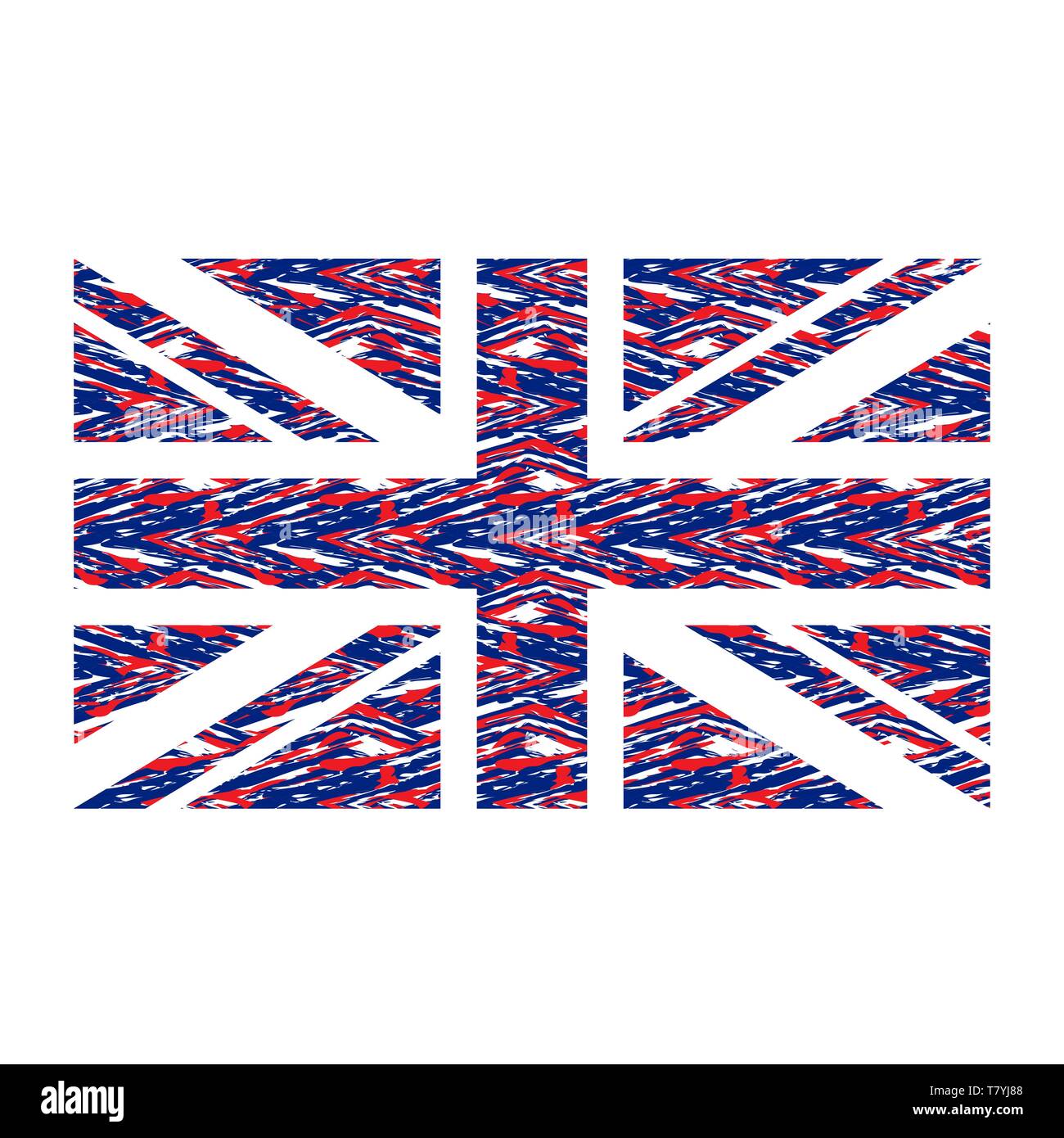 Le rouge et le bleu du drapeau Royaume-uni silhouette Illustration de Vecteur