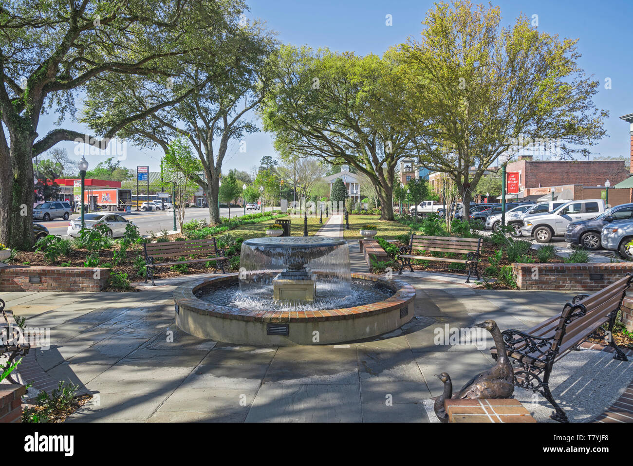 Summerville, Caroline du Sud, centre-ville. Place de la ville. Banque D'Images