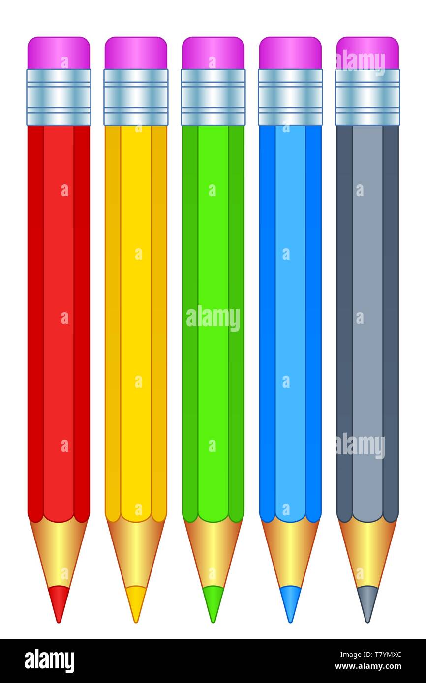 Illustration de l'icon set crayon de couleur Illustration de Vecteur