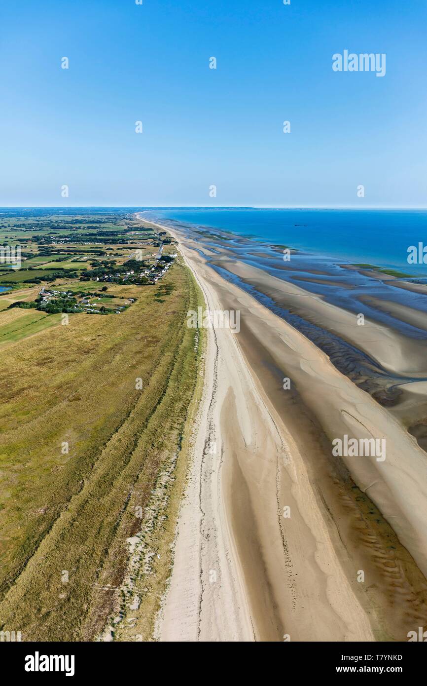 France, Manche, Ste Marie du Mont, Utah Beach le 6 juin 1944, plage du débarquement (vue