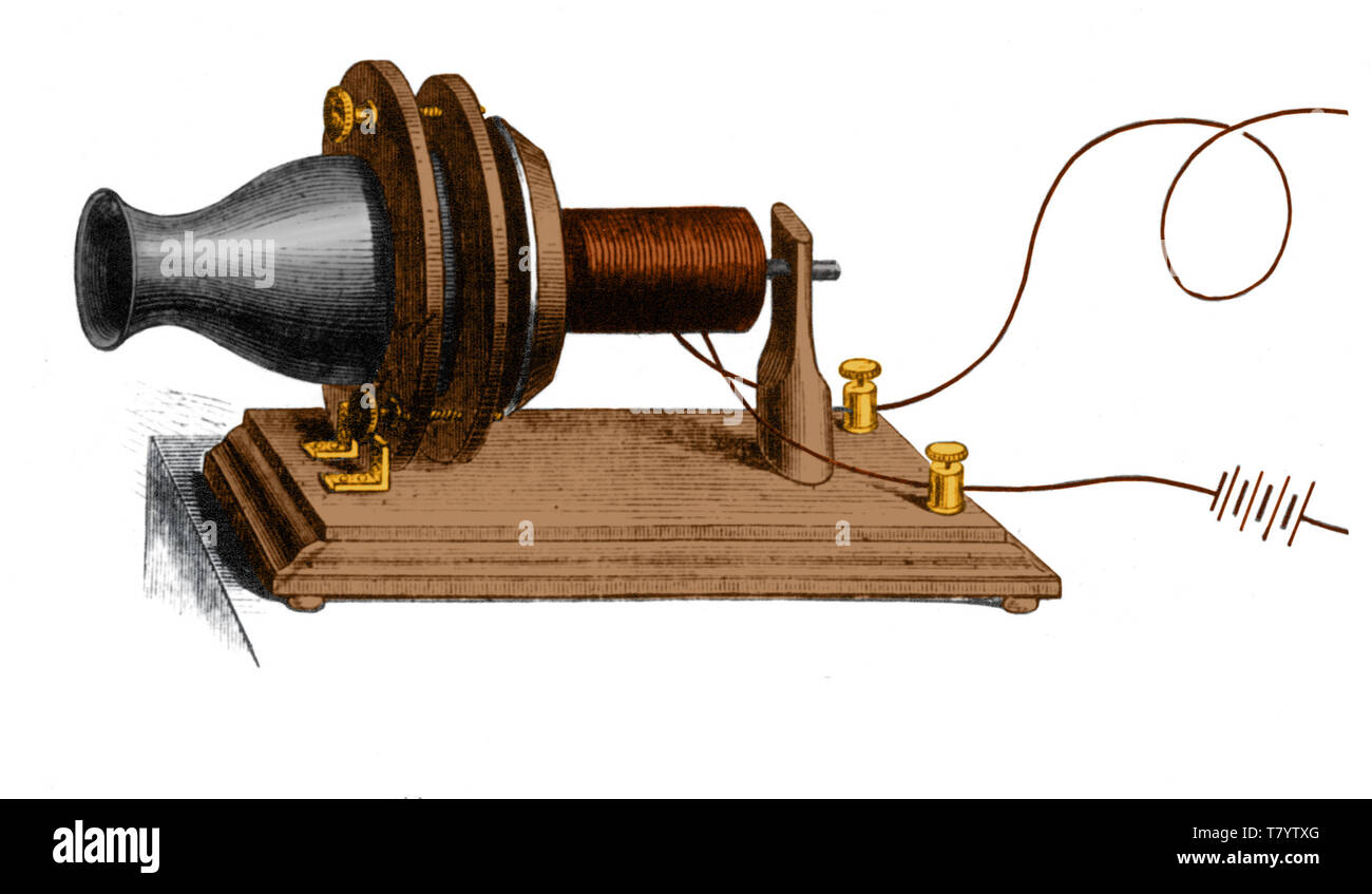 Bell's transmetteur téléphonique, 1876 Banque D'Images
