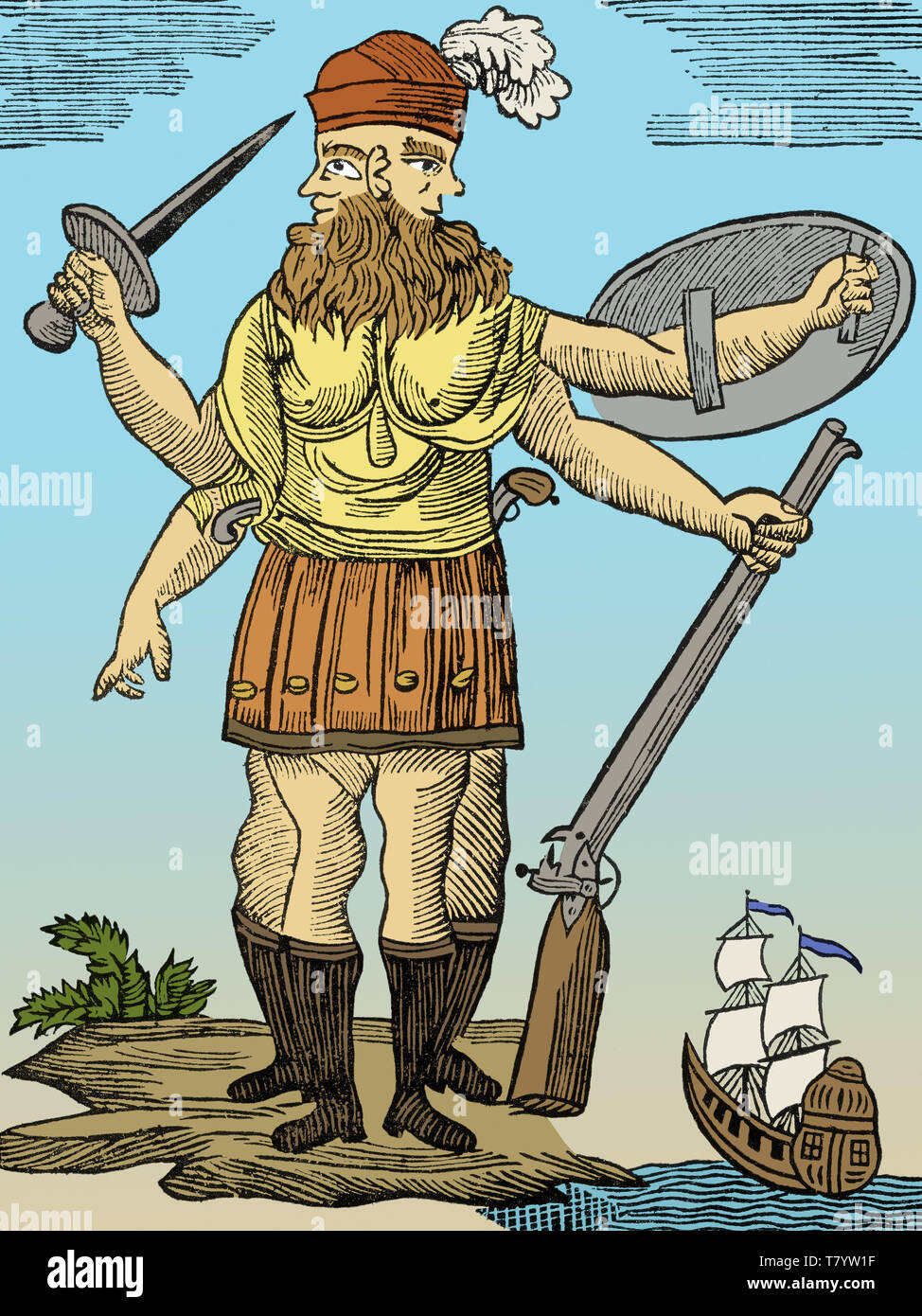 Monster Man ou jumeaux siamois ? Banque D'Images