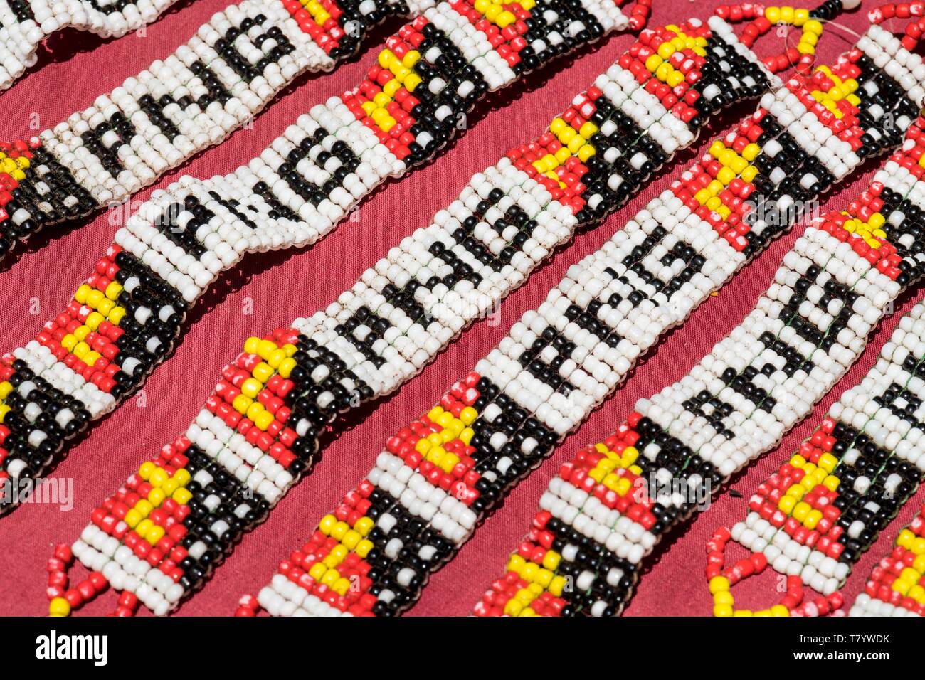 La Papouasie-Nouvelle-Guinée, District de la capitale nationale, Port Moresby, Boroko Boroko, marché artisanal, de souvenirs Banque D'Images