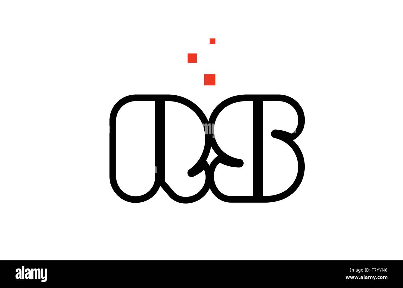 RS R S noir blanc rouge lettre de l'alphabet combinaison approprié comme une icône logo design pour une société ou entreprise Illustration de Vecteur