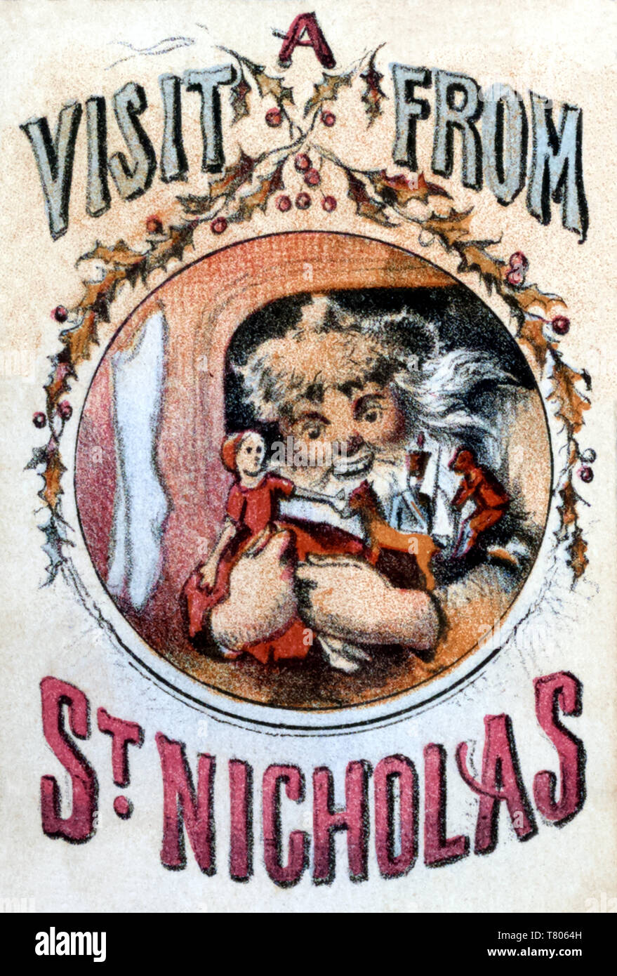 La visite de Saint Nicolas, la nuit avant Noël, 1864 Banque D'Images