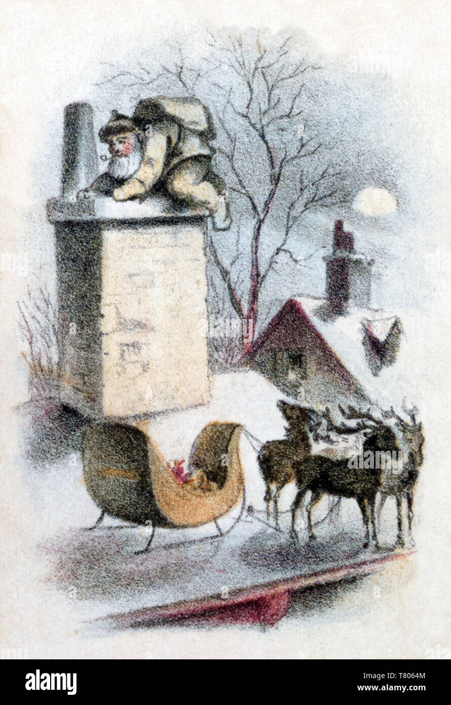 La visite de Saint Nicolas, la nuit avant Noël, 1864 Banque D'Images