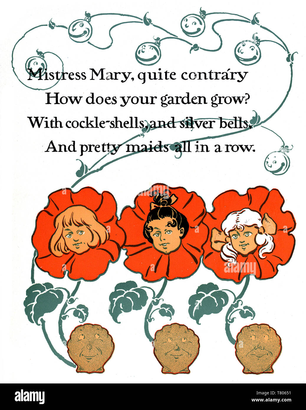 La mère l'OIE, Mistress Mary tout à fait contraire Banque D'Images