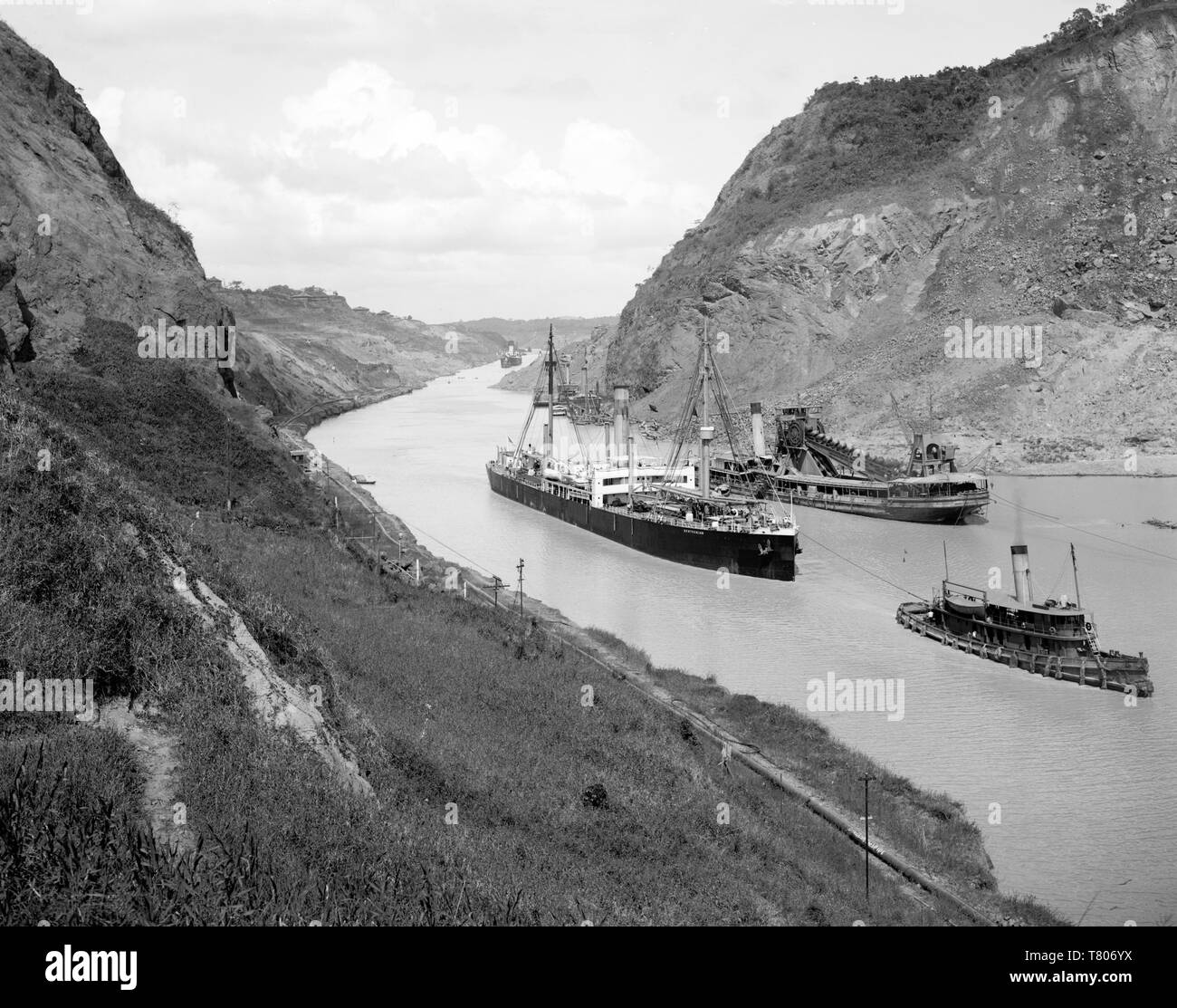 Coupe Culebra, partie la plus profonde de canal de Panama, c. 1915 Banque D'Images