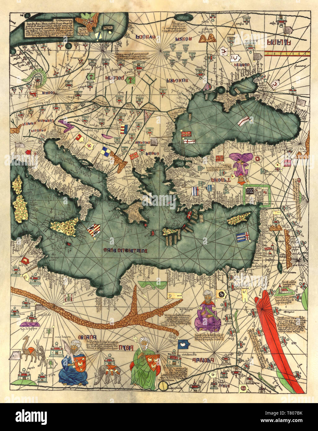 Abraham Cresques, Atlas Catalan, 1375 Banque D'Images