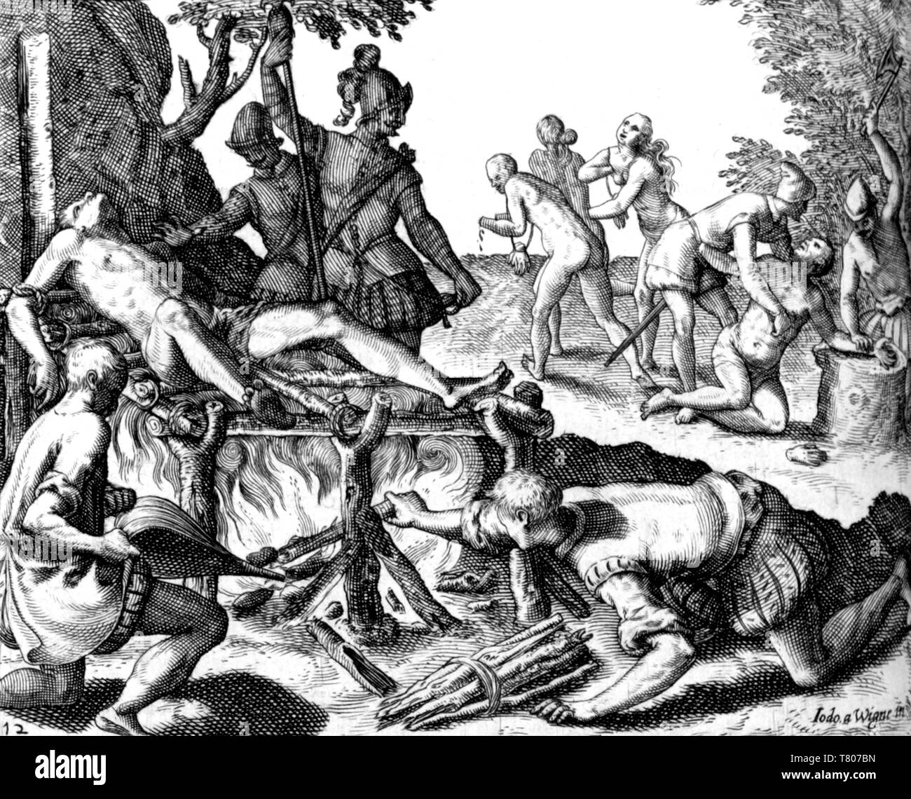 La persécution espagnole dans les Antilles, 16e siècle Banque D'Images