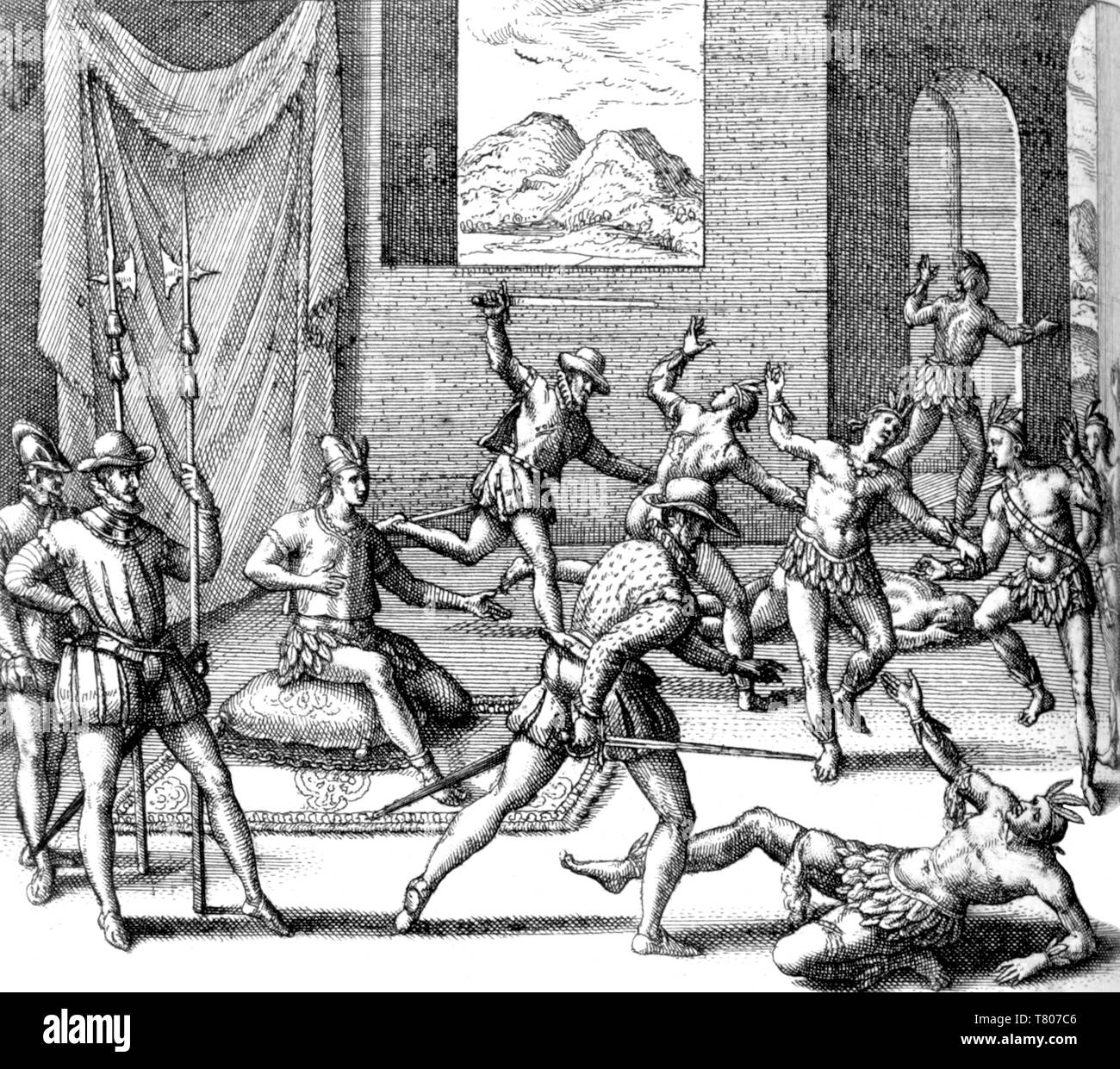 Massacre dans le Grand Temple, 1520 Banque D'Images