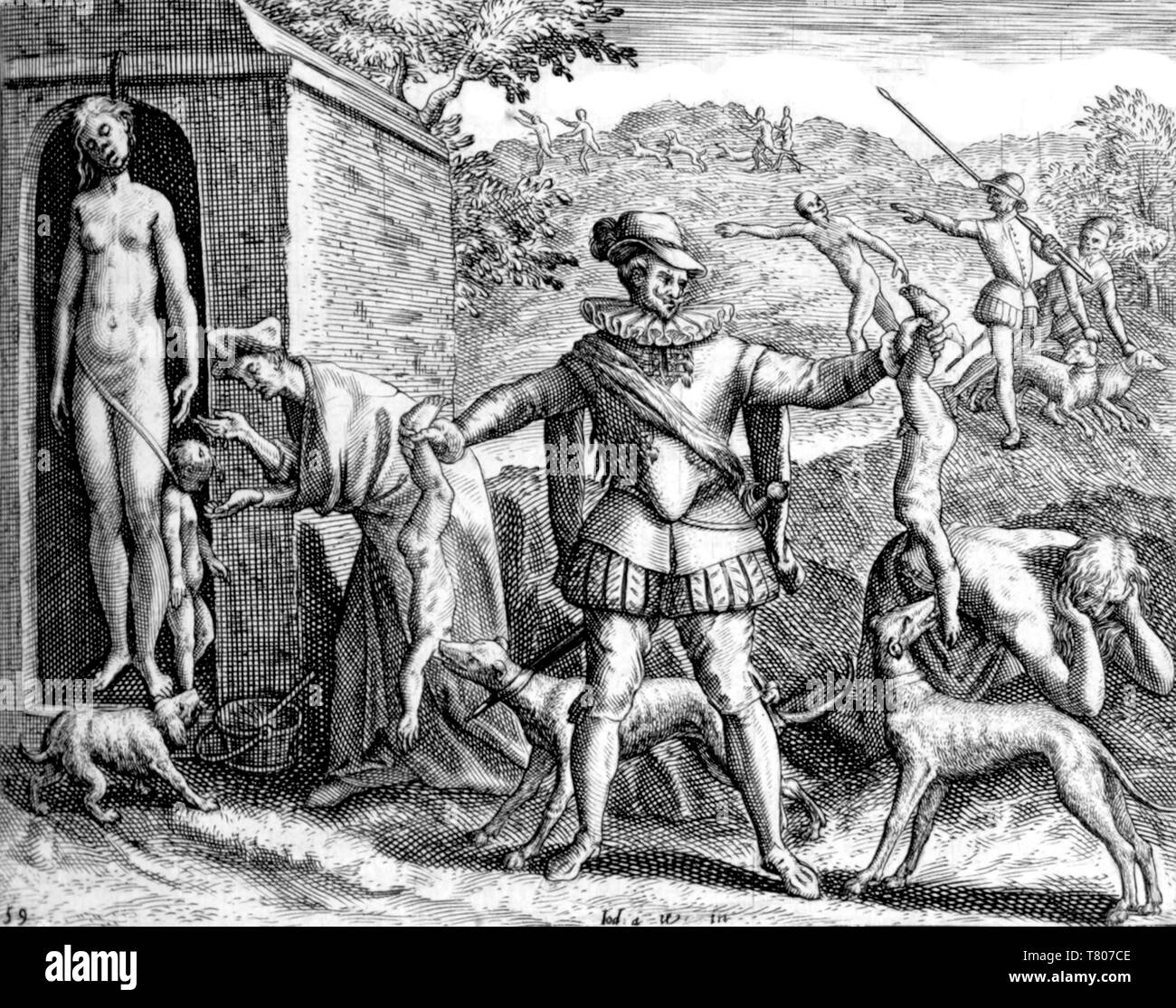 La persécution espagnole dans les Antilles, 16e siècle Banque D'Images