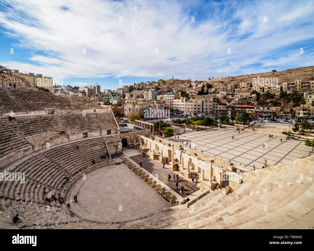 Théâtre romain, Amman, Amman, Jordanie, le Gouvernorat de Moyen-orient Banque D'Images