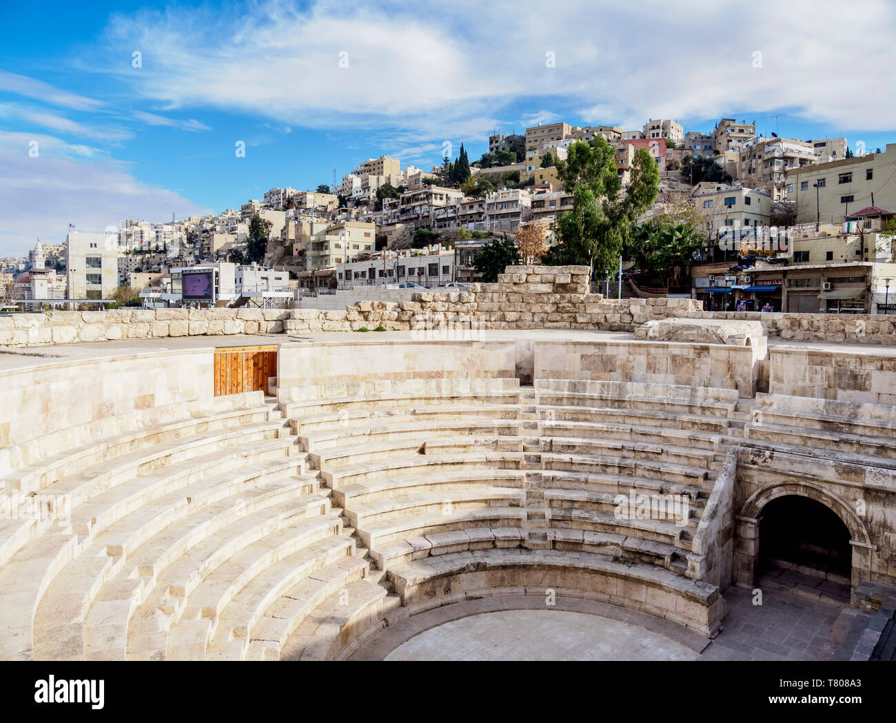 Théâtre de l'odéon romain, Amman, Amman, Jordanie, le Gouvernorat de Moyen-orient Banque D'Images