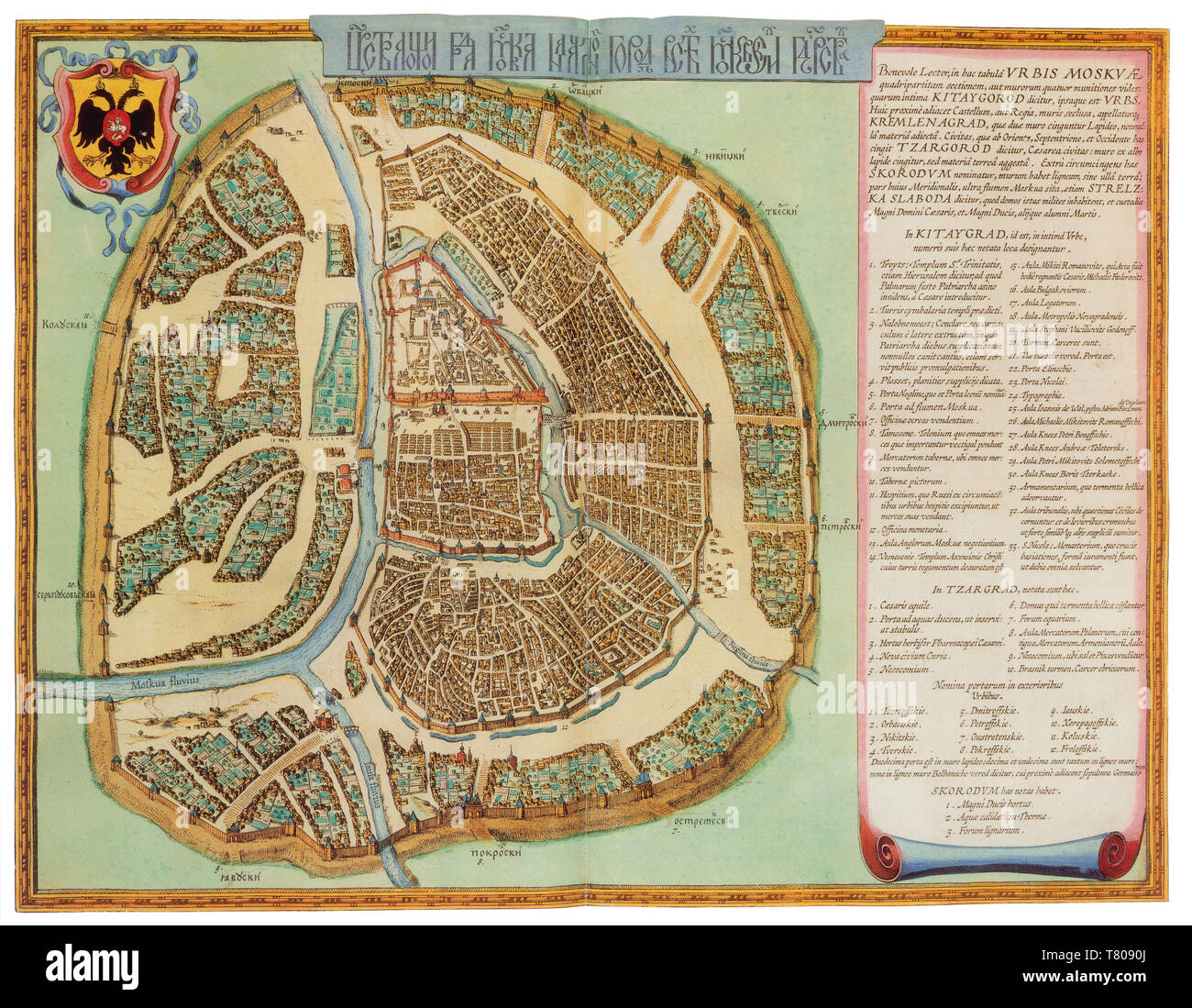 Joan Blaeu, Moscou, Plan de Ville, 17e siècle Banque D'Images