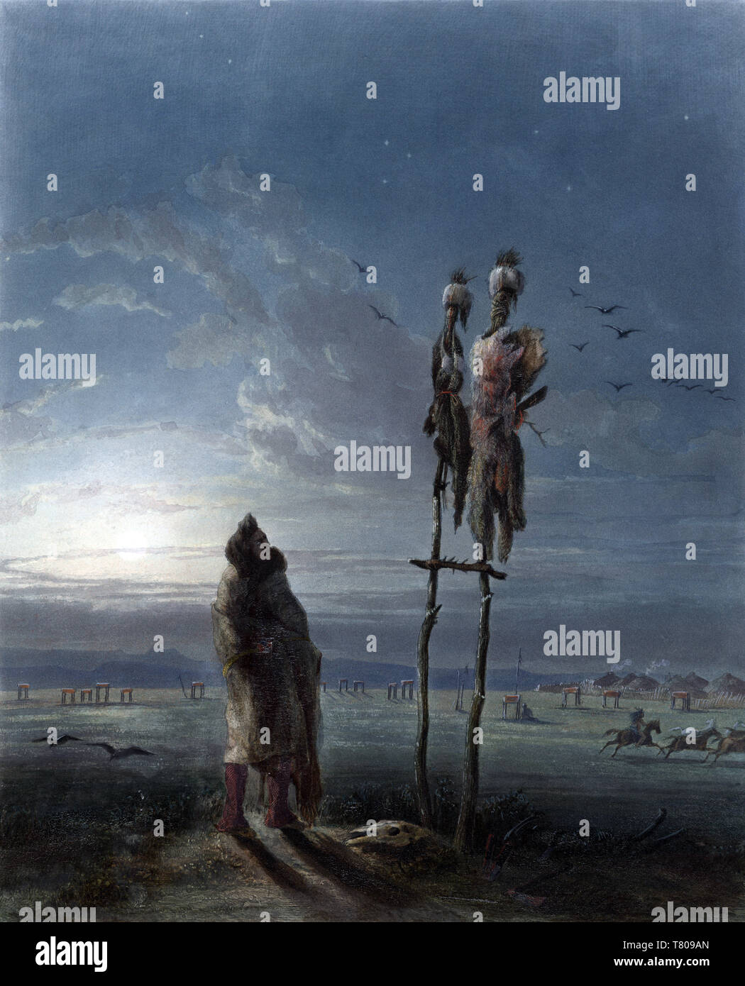 Native American Indian Mandan idoles, années 1830 Banque D'Images