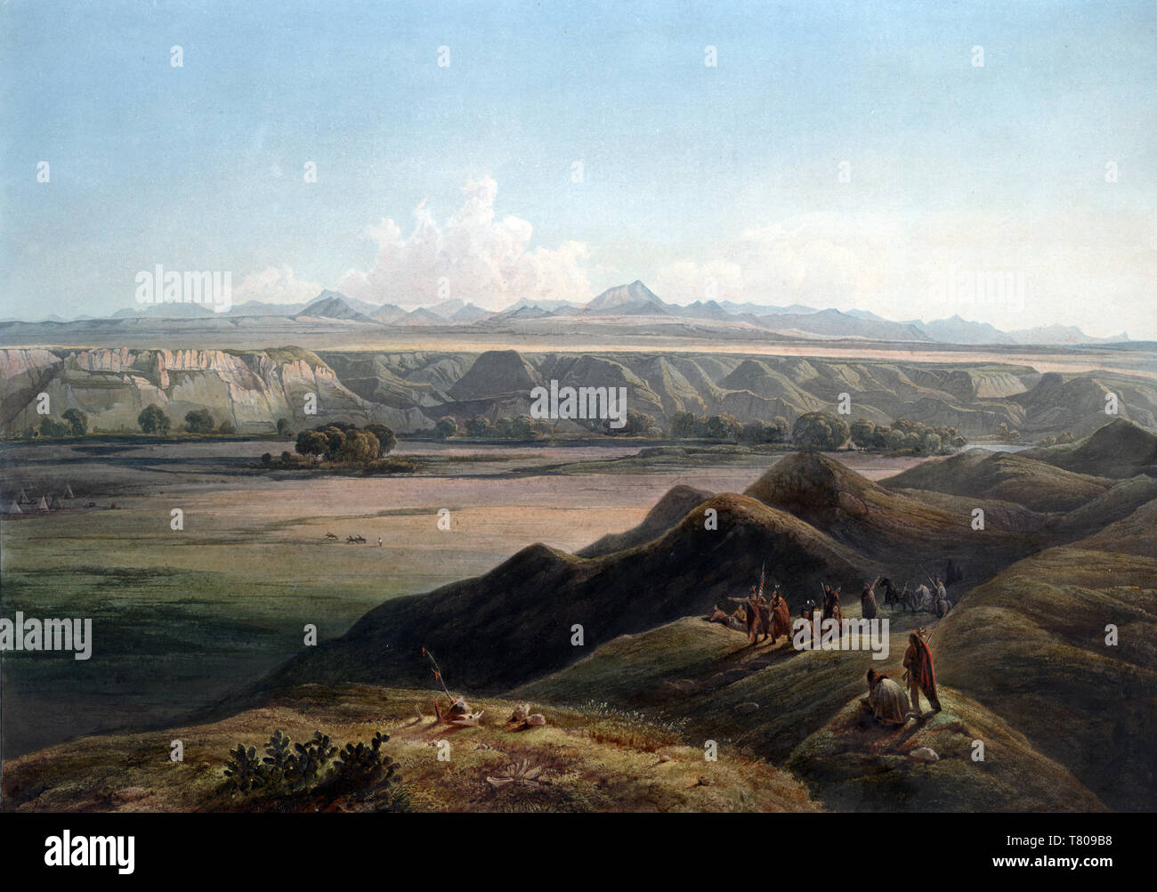 Le nombre d'Amérindiens, des montagnes Rocheuses, années 1830 Banque D'Images