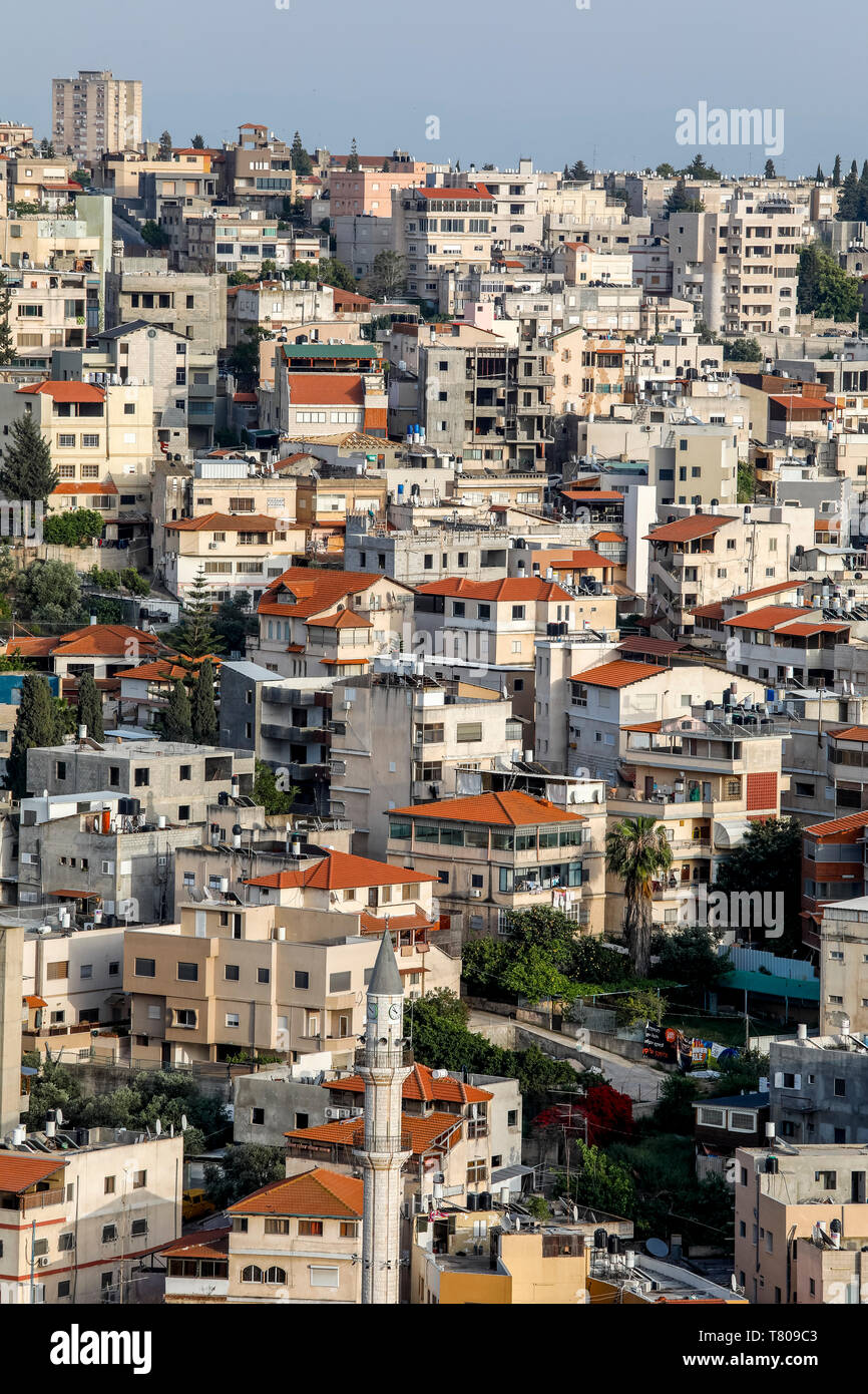 La ville de Nazareth, en Galilée, Israël, Moyen Orient Banque D'Images