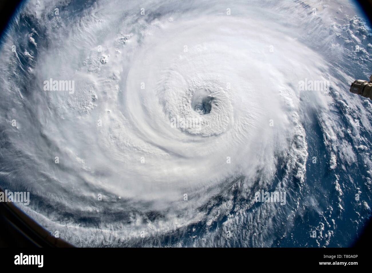 L'ouragan Florence, ISS de droit Banque D'Images