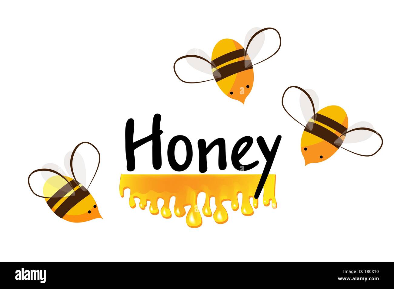 Caricature les abeilles et le miel. Vector background design pour vous. Illustration de Vecteur