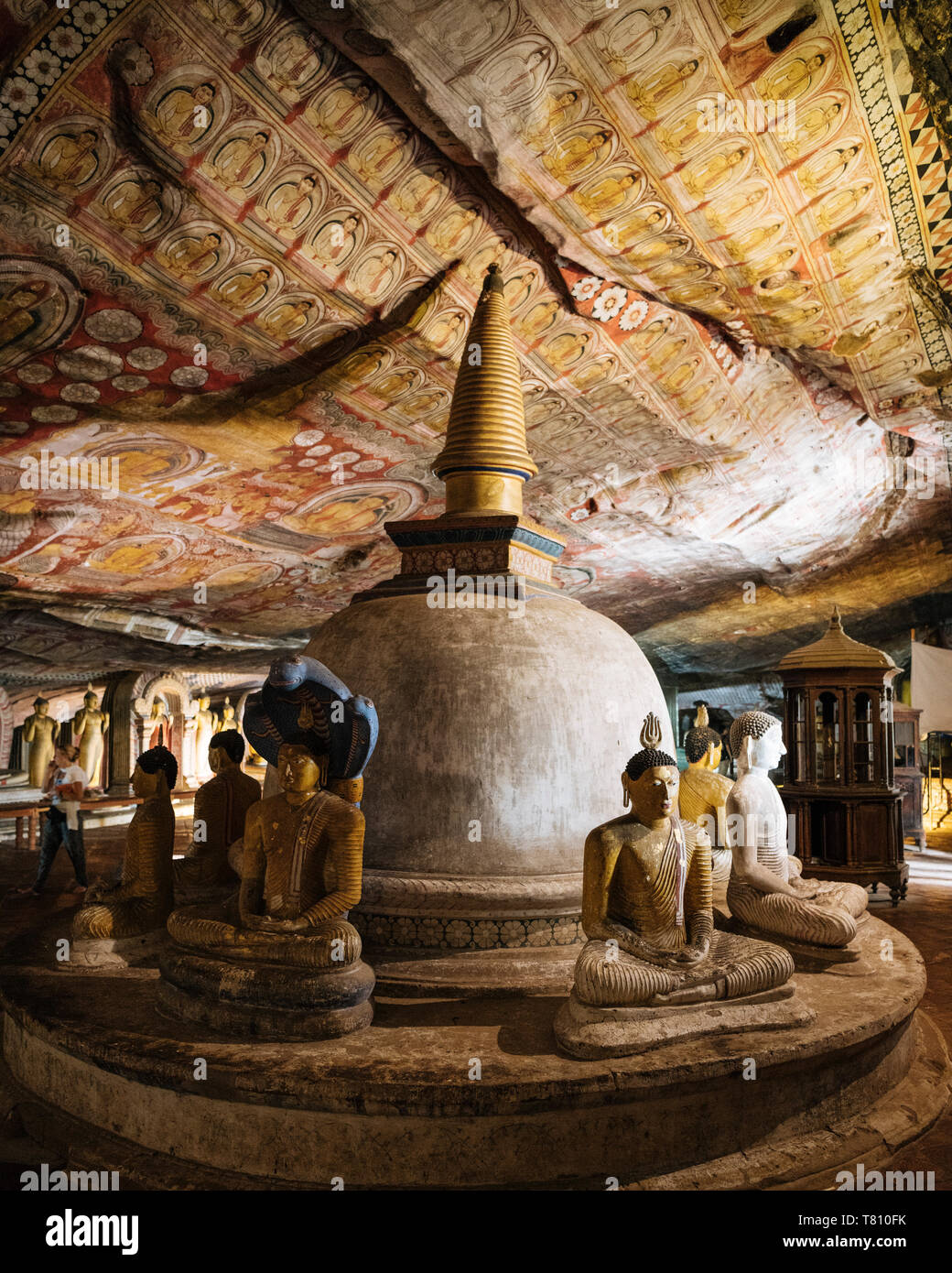 Rock Dambulla Cave Temple, Site du patrimoine mondial de l'UNESCO, la Province du Centre, au Sri Lanka, en Asie Banque D'Images