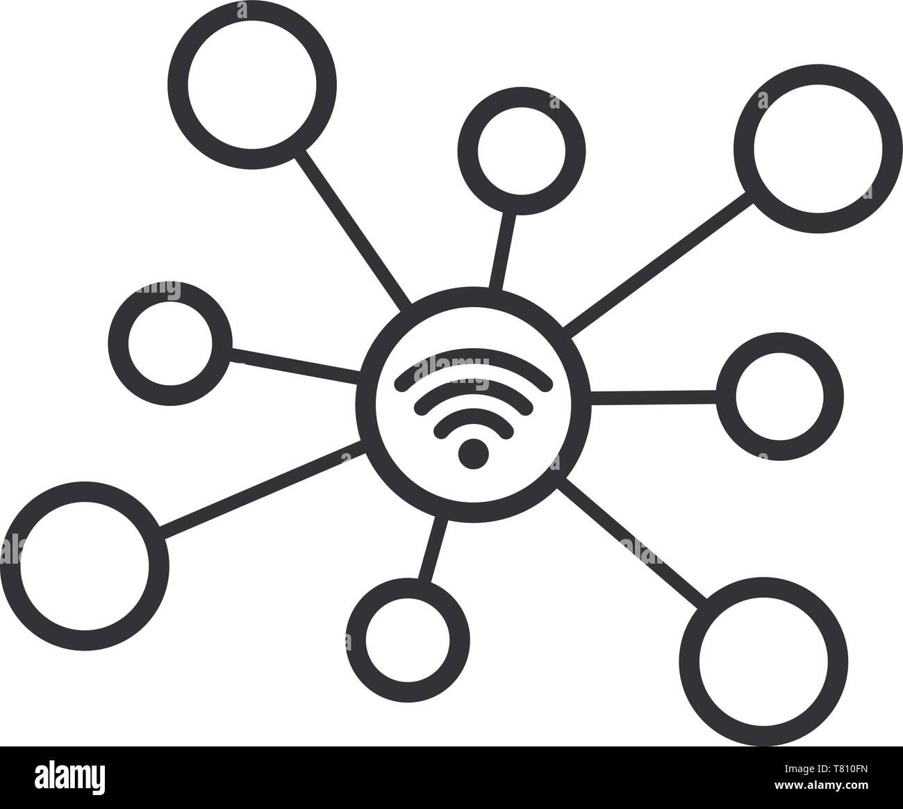 Internet des objets connexions wifi concept art symbole icône vecteur Illustration de Vecteur