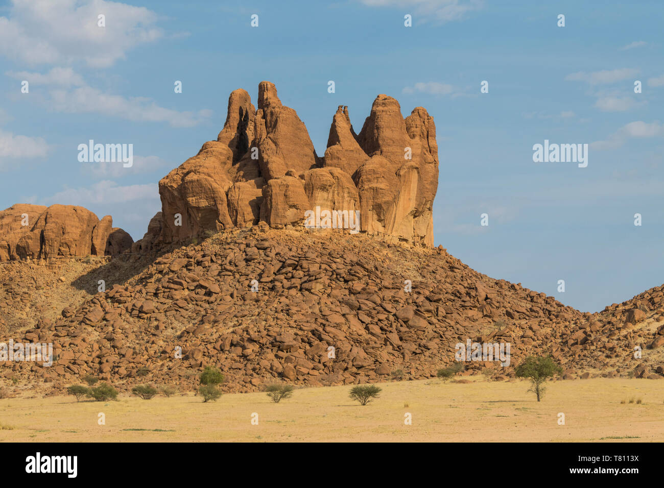 Des formations rocheuses, l'Ennedi Plateau, Site du patrimoine mondial de l'Ennedi, Tchad, Afrique, région Banque D'Images