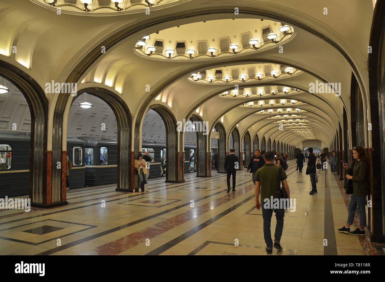 Moskau, Hauptstadt der Russischen Föderation : die Métro Tverskaya Banque D'Images