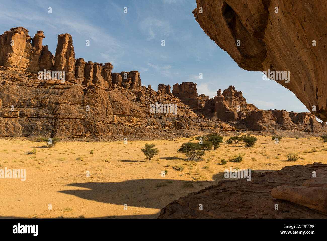 De belles formations rocheuses, l'Ennedi Plateau, Site du patrimoine mondial de l'Ennedi, Tchad, Afrique, région Banque D'Images