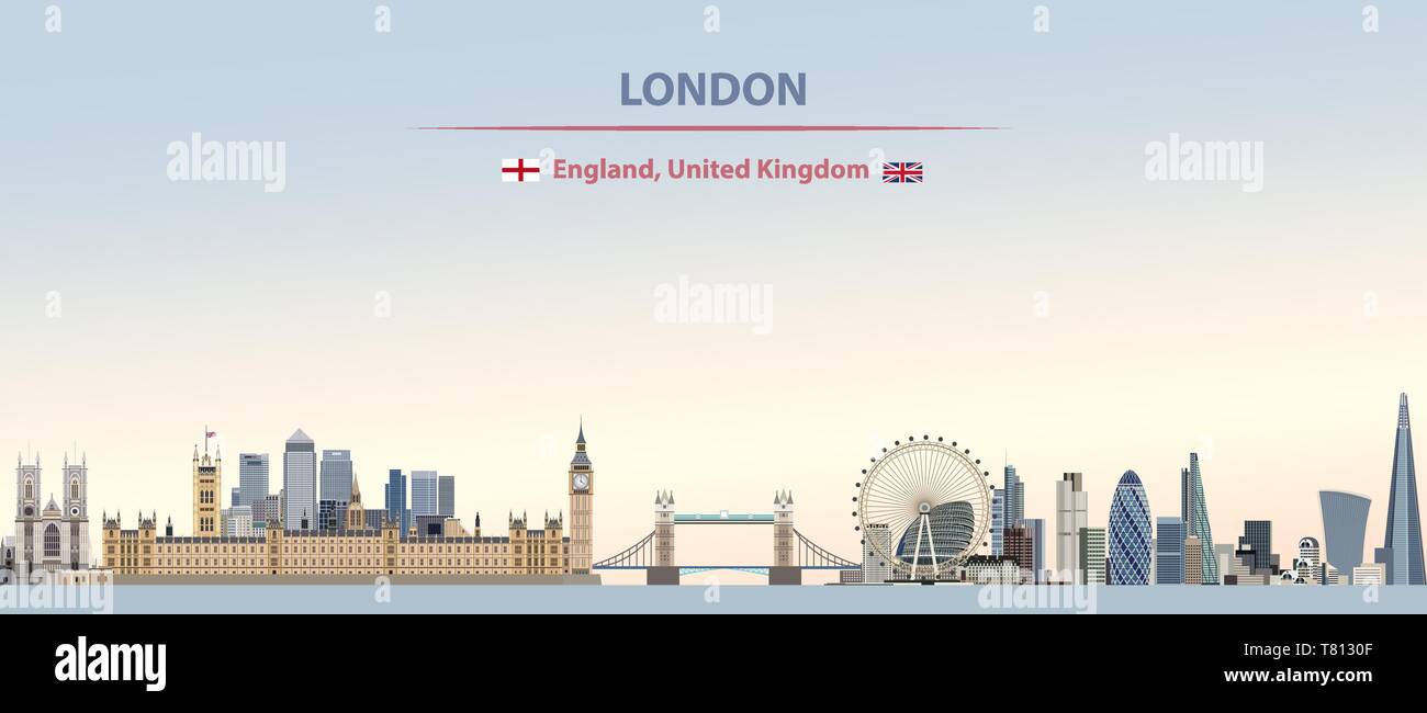 London city skyline on beau fond de jour vector illustration Illustration de Vecteur