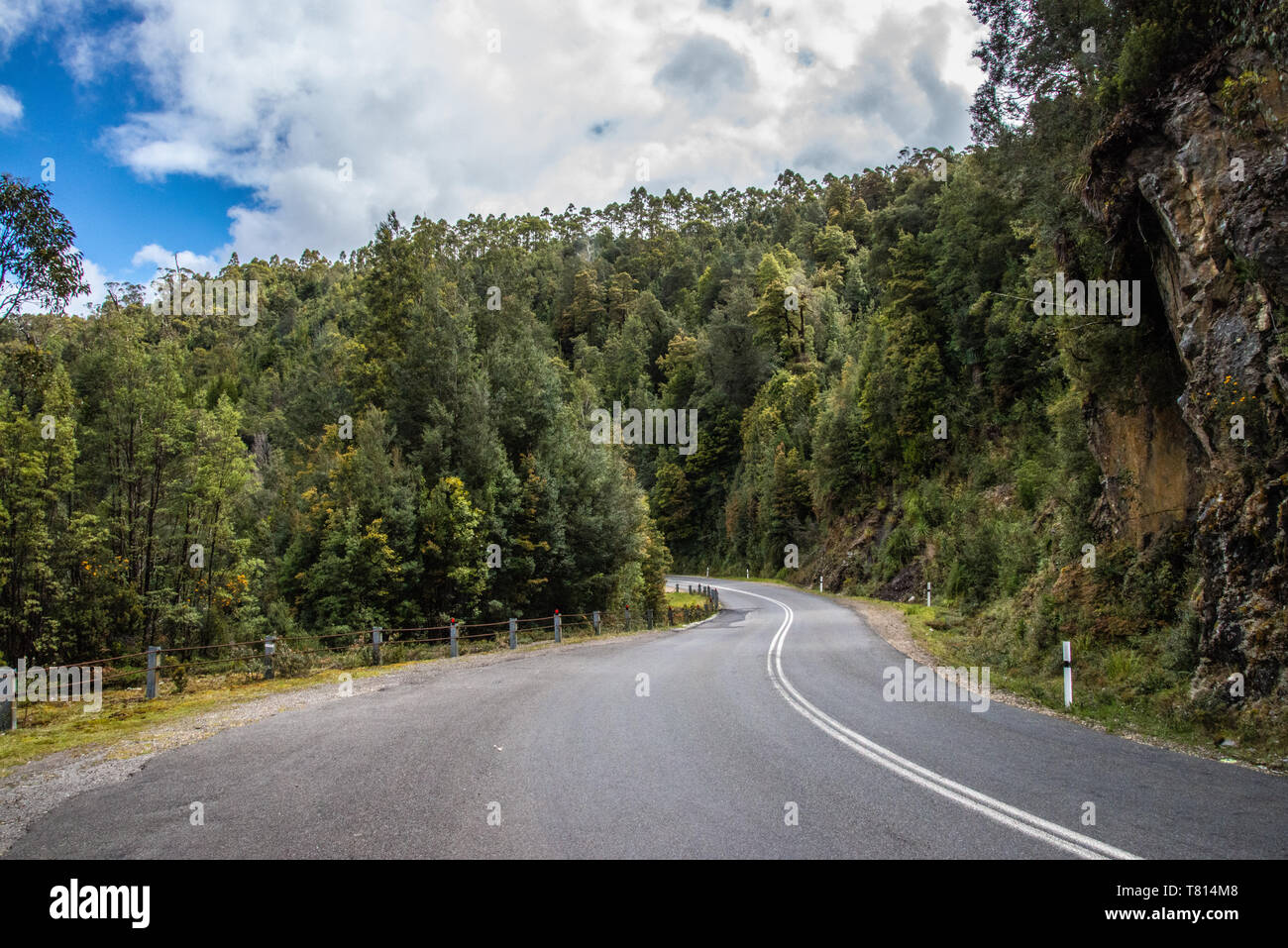 L'autoroute à Queenstown en Tasmanie Lyell Banque D'Images