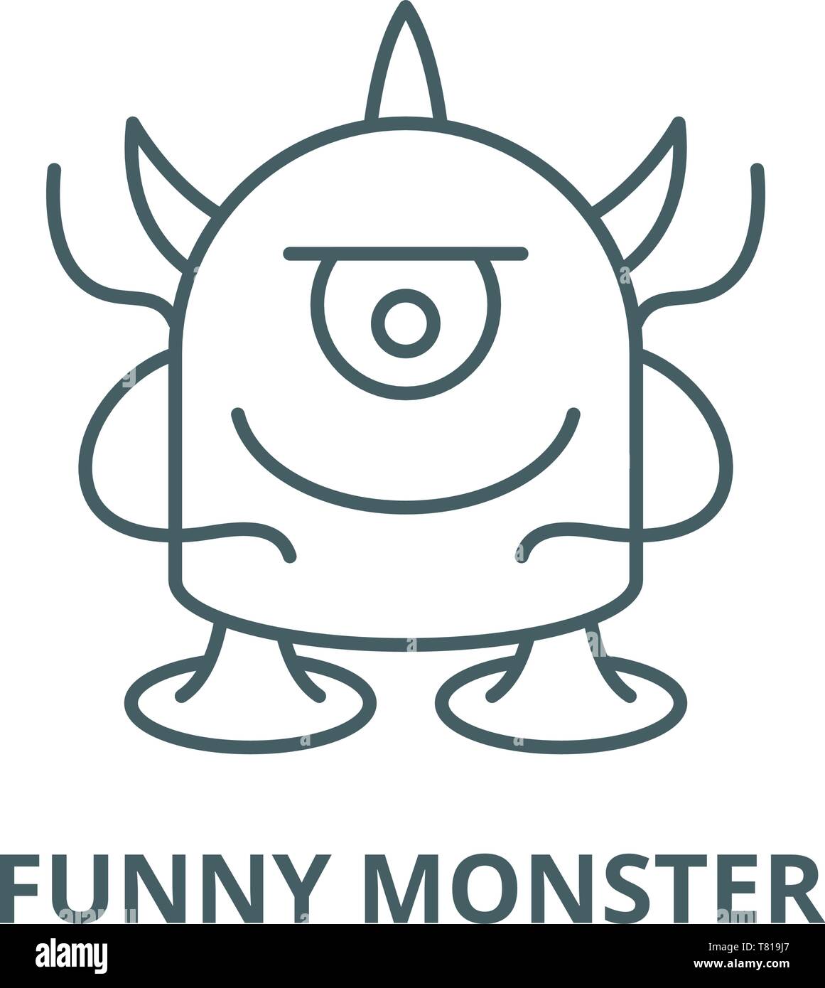 Funny monster ligne vectorielle, l'icône Contour linéaire concept, signe,  symbole Image Vectorielle Stock - Alamy