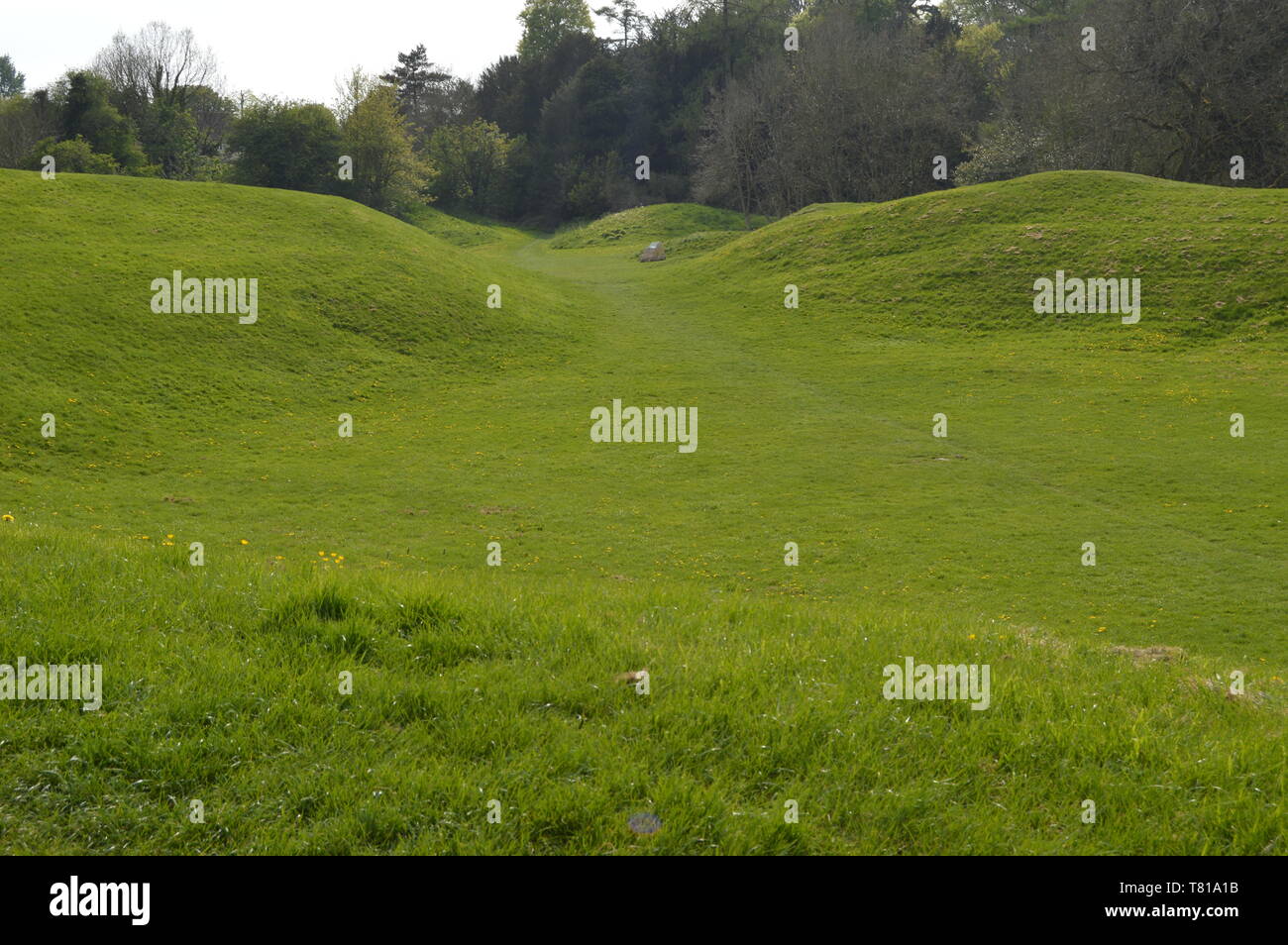 Site de l'Amphithéâtre Romain du iie siècle, Cirencester, England Banque D'Images