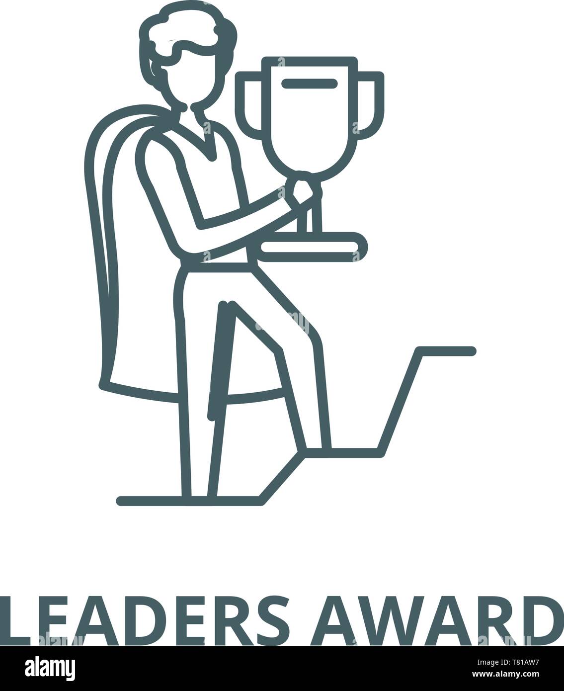 Leaders Award l'icône de la ligne du vecteur linéaire, concept, contours affiche, symbole Illustration de Vecteur