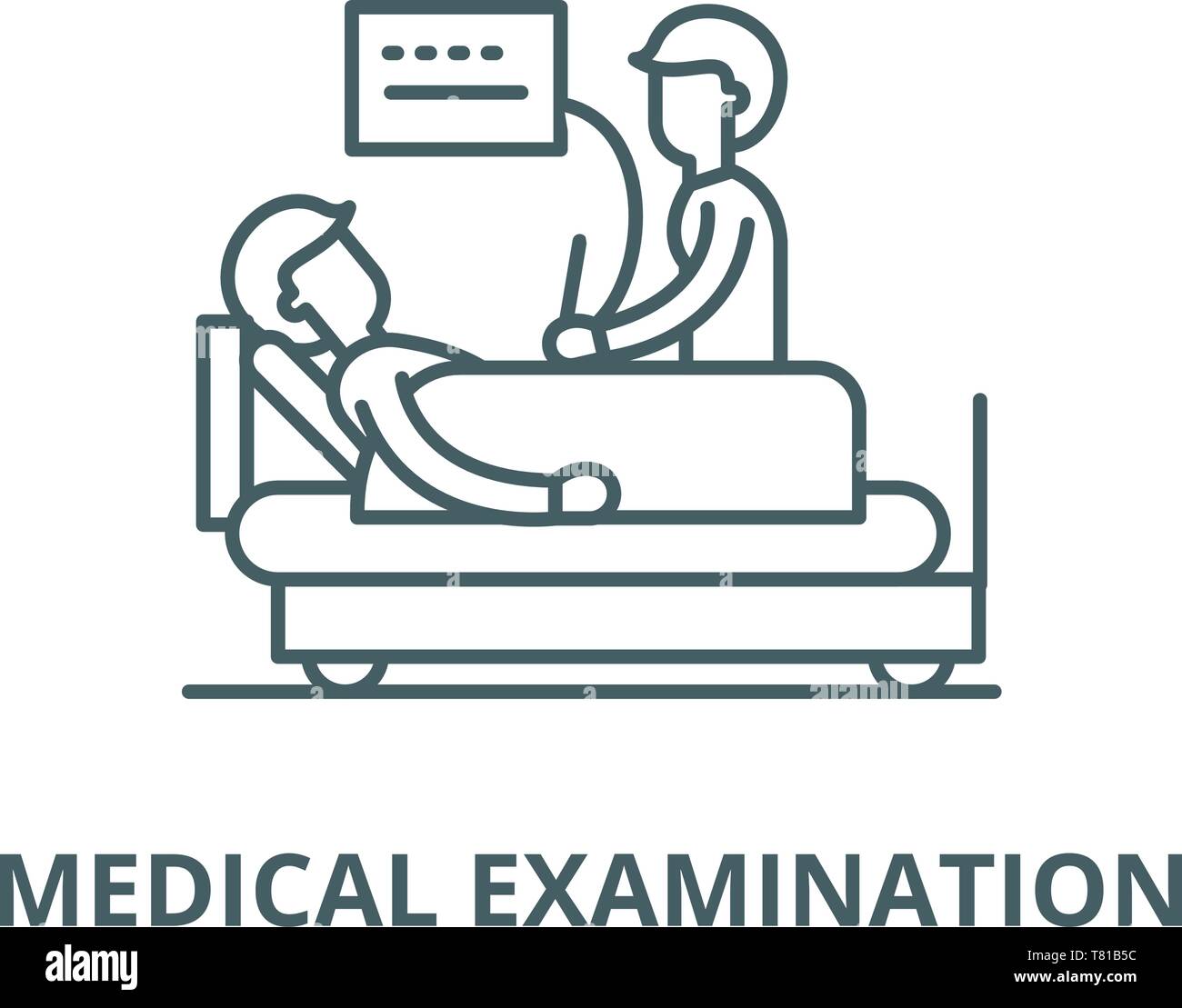 Examen médical l'icône de la ligne du vecteur linéaire, concept ...