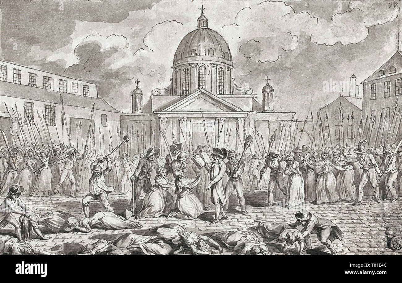 Massacre à la Salpetriere, le 3 septembre 1792. Révolution française Banque D'Images