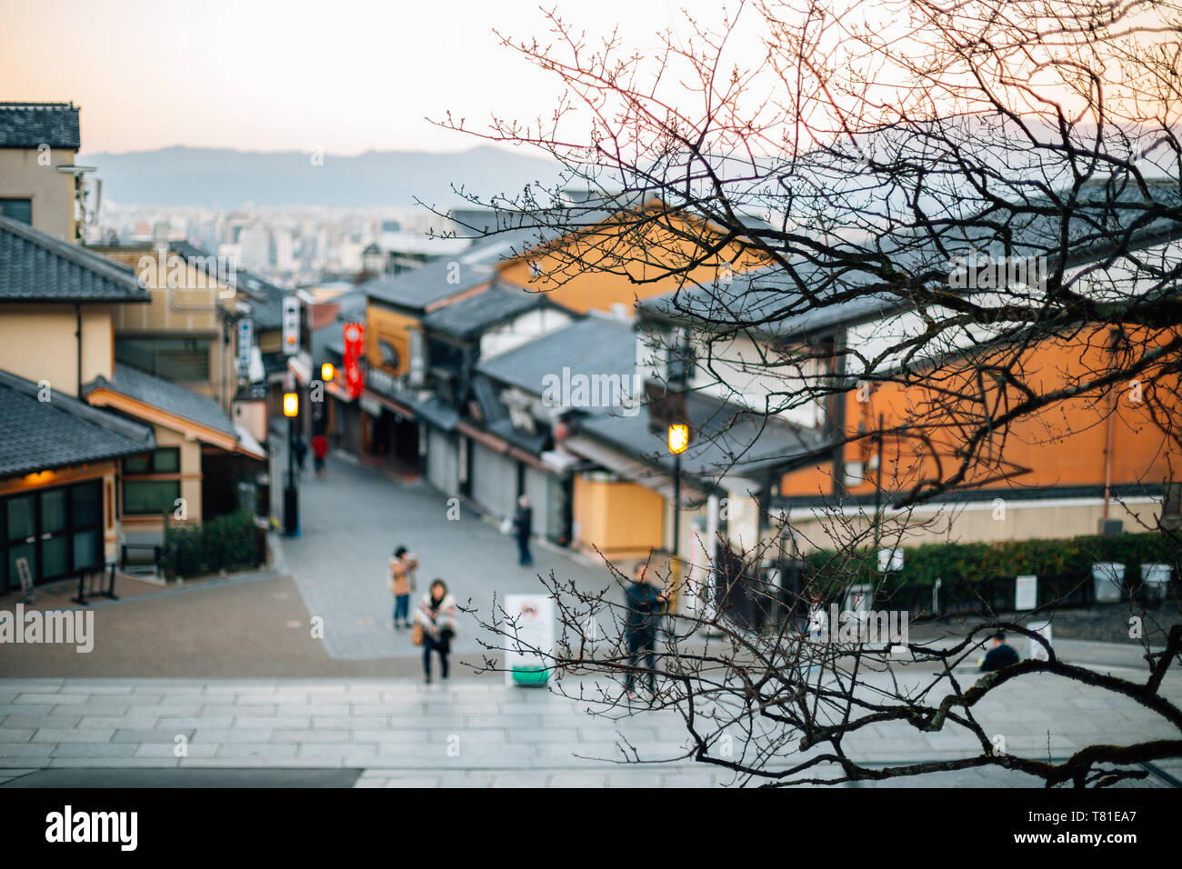Vieille rue japonais à Kyoto, Japon Banque D'Images