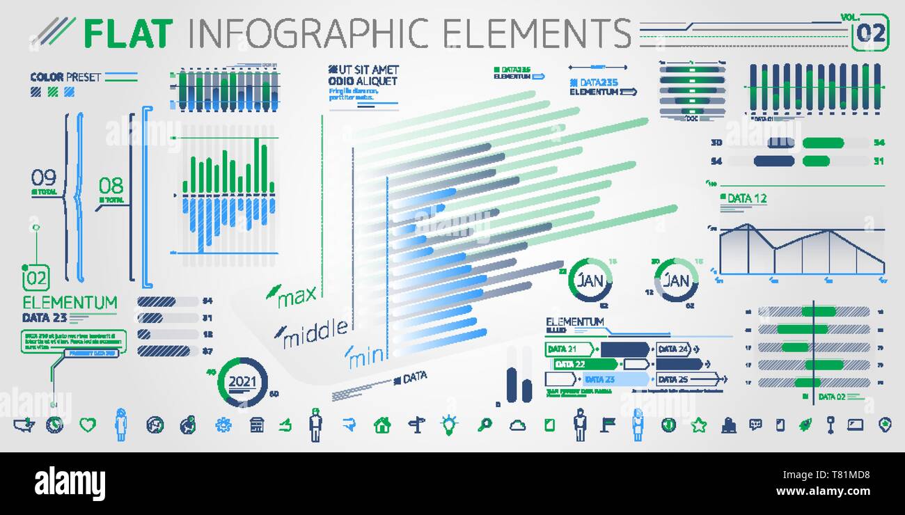 L'INFOGRAPHIE Collection d'éléments de l'entreprise Illustration de Vecteur
