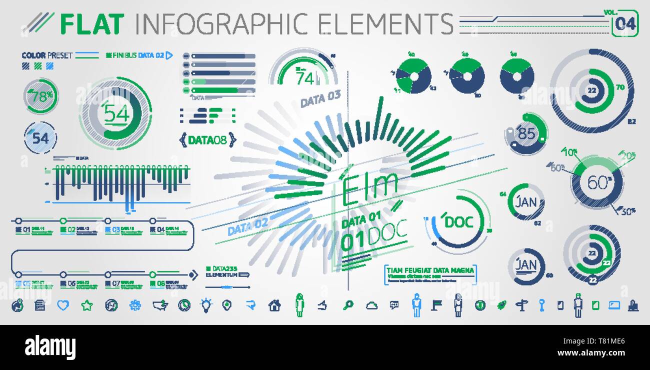 L'INFOGRAPHIE Collection d'éléments de l'entreprise Illustration de Vecteur