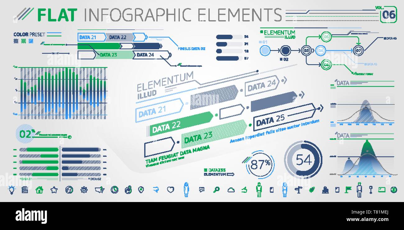 L'INFOGRAPHIE Collection d'éléments de l'entreprise Illustration de Vecteur