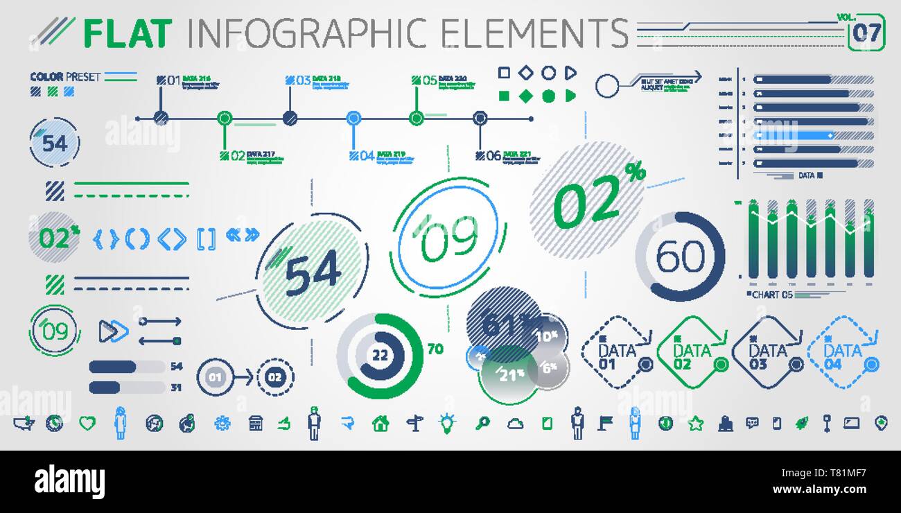 L'INFOGRAPHIE Collection d'éléments de l'entreprise Illustration de Vecteur