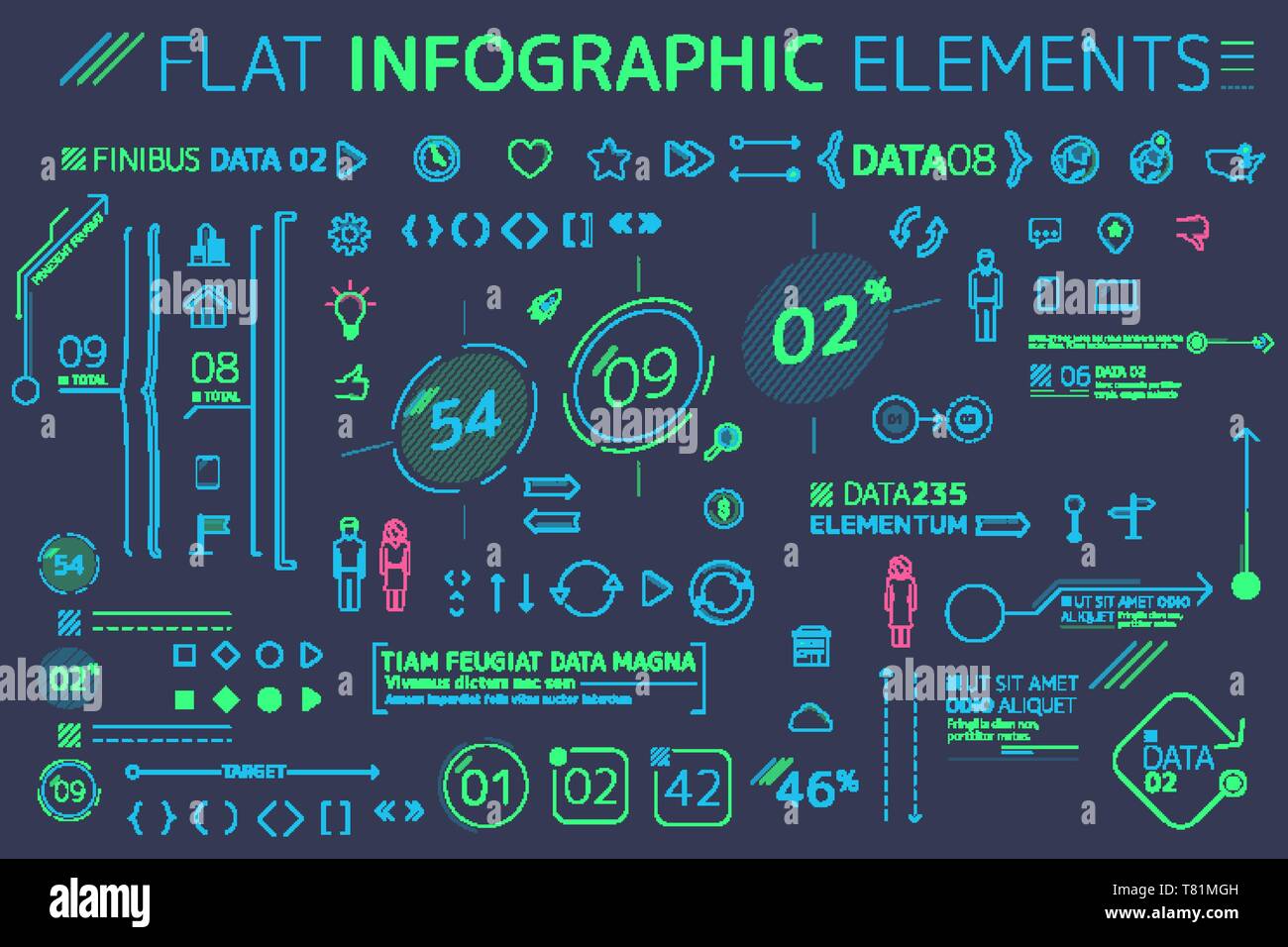 Télévision Éléments infographique Illustration de Vecteur