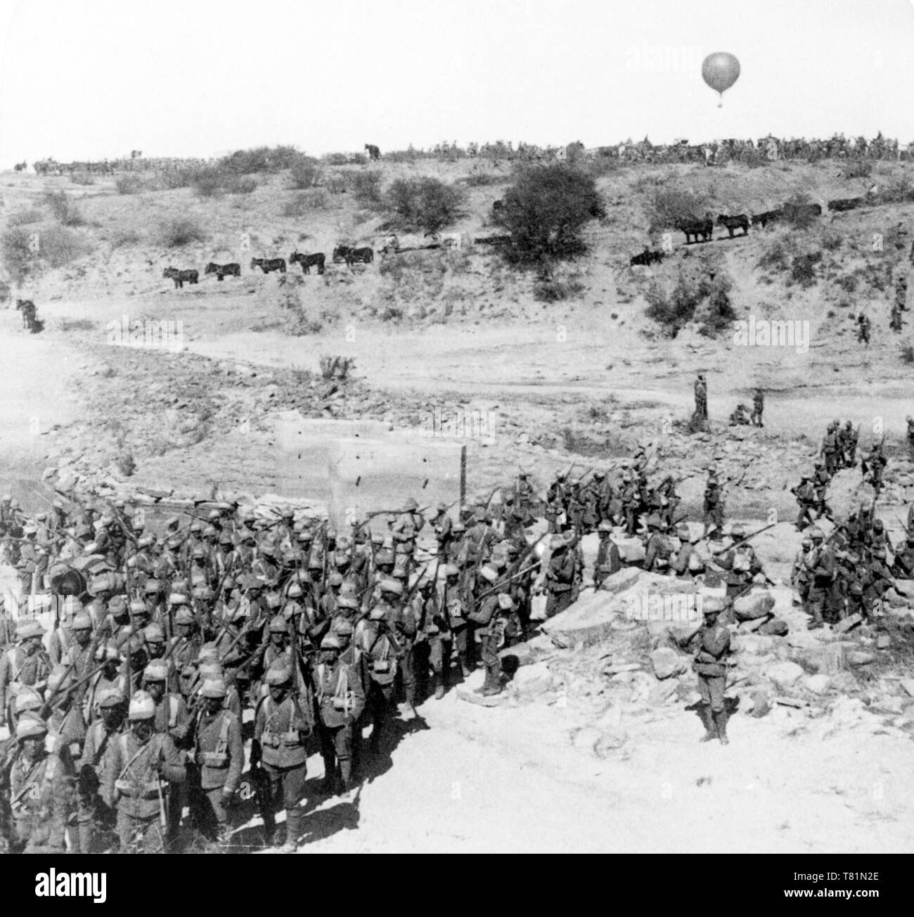 Guerre des Boers, l'armée britannique traversent la rivière Zand Banque D'Images
