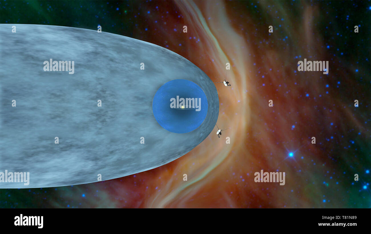 Les sondes Voyager à l'extérieur de l'héliosphère Banque D'Images
