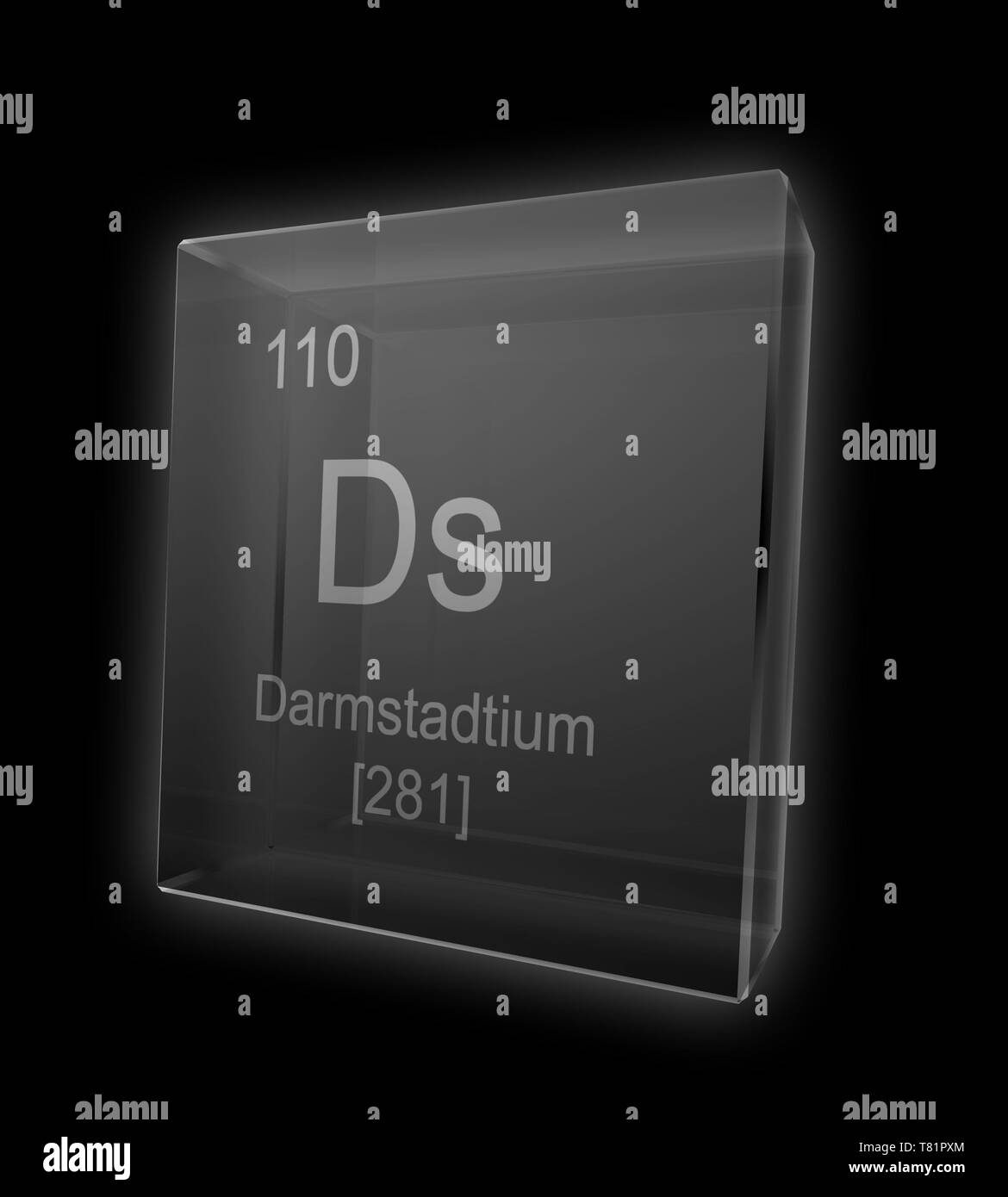 Darmstadtium, symbole de l'élément chimique, illustration Banque D'Images